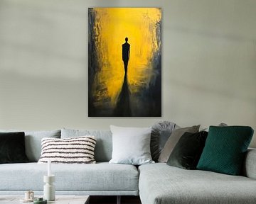Maskerachtig wezen in gele tinten van Poster Art Shop