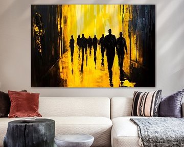 People in yellow light by Poster Art Shop