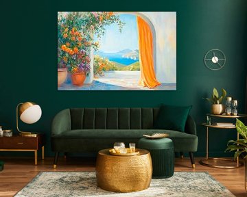 Sea view through the door - Summery by Poster Art Shop