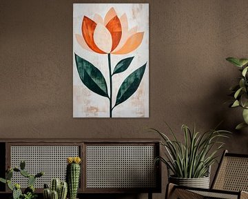 Fleur moderne dans les tons de terre sur Poster Art Shop