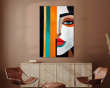 Modern face half with colours by Poster Art Shop