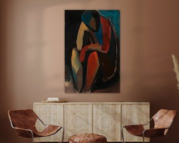 Thoughtful figure in bold colours by Poster Art Shop