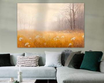Nebulöse Wiesenlandschaft im Herbst von Poster Art Shop