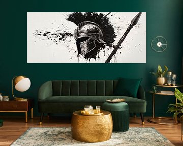 Roman helmet in black and white by Poster Art Shop