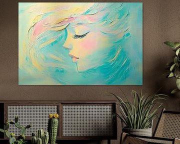 Soft portrait study - pastel colours by Poster Art Shop