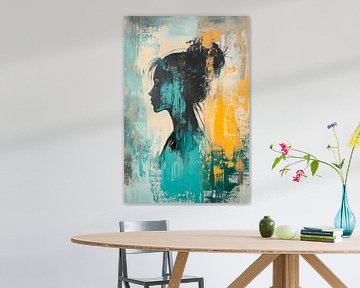 Silhouet van een vrouw - Abstracte Kunst van Poster Art Shop