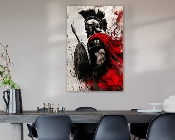 Guerrier spartiate dans un jeu de couleurs sur Poster Art Shop