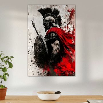 Spartanischer Krieger im Farbenspiel von Poster Art Shop