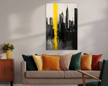 Stadsgezicht in zwart en geel - Abstract van Poster Art Shop