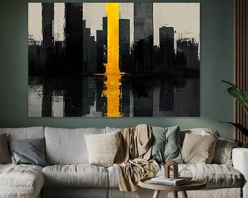 Cityscape with yellow light by Poster Art Shop