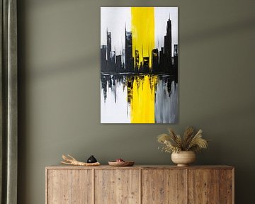 Urban landscape in black and yellow by Poster Art Shop
