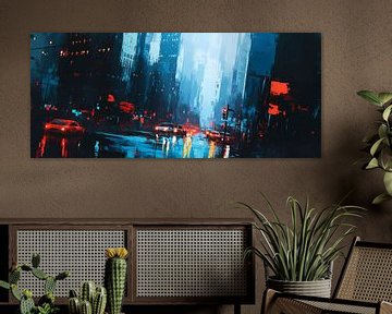 Urban night view with car drivers by Poster Art Shop