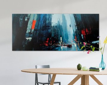 Stedelijk nachtzicht - Abstract van Poster Art Shop