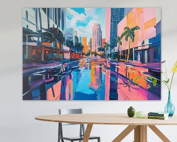 Stedelijke reflecties - Levendige kleuren van Poster Art Shop