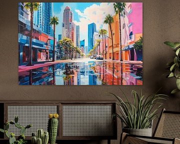 Stedelijke reflectie - Levendige kleuren van Poster Art Shop