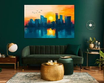 Urban sunset - Colourful by Poster Art Shop