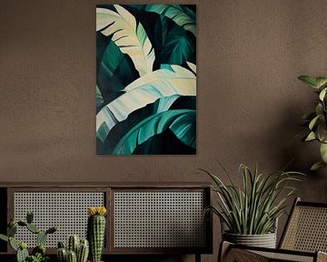 Feuilles tropicales - Motif vert sur Poster Art Shop