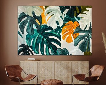 Feuilles tropicales - Une diversité de couleurs sur Poster Art Shop