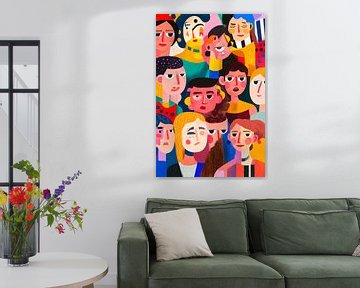 Verscheidenheid aan gezichten - Kleurrijke illustratie van Poster Art Shop