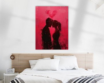 Silhouet van Liefde in Rood van Eva Lee