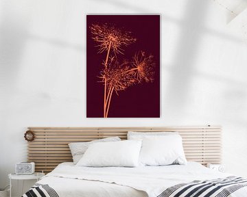 Orange branches | Illustration | Botanical | Red | Print by Jansje Kamphuis