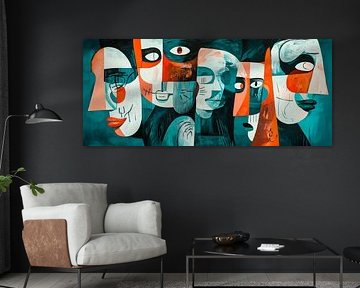 Abstract faces - vivid colours by Poster Art Shop