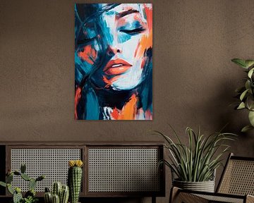 Abstract portrait of a woman in colours by Poster Art Shop