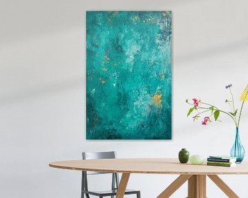 Aquamarble with golden accents by Poster Art Shop