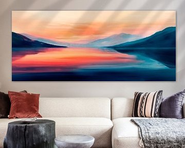 Berg horizon in het avondlicht van Poster Art Shop