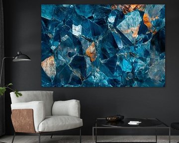 Blaues Kristallmuster – Naturtextur von Poster Art Shop