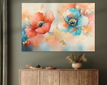 Blossoming play of colours - watercolour art by Poster Art Shop