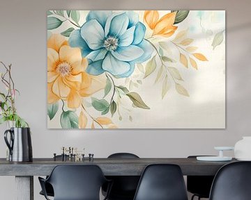 Bloemmotieven in zachte kleuren van Poster Art Shop