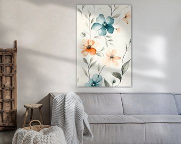 Blumendesign in zarten Farben von Poster Art Shop
