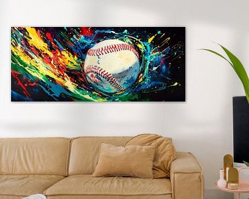 Colourful baseball explosion - creatively designed by Poster Art Shop