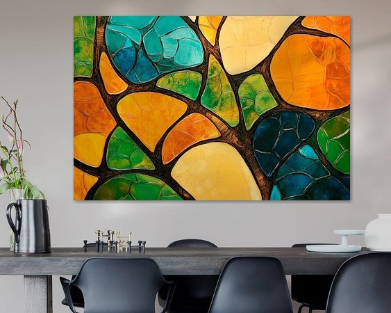 Voorbeeld van het werk in een kamer