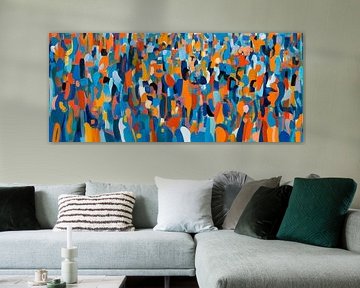 Colourful crowd - abstract and lively by Poster Art Shop