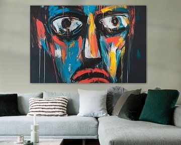 Kleurrijke gezichtsinterpretatie - Emotionele kunst van Poster Art Shop