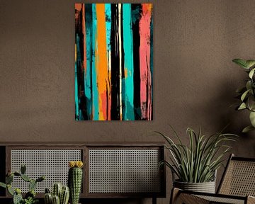 Colourful stripe structure - Abstract by Poster Art Shop