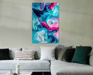 Colourful flowing acrylic painting by Poster Art Shop