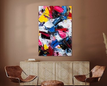 Farbenfrohe abstrakte Malerei – Dynamisch von Poster Art Shop