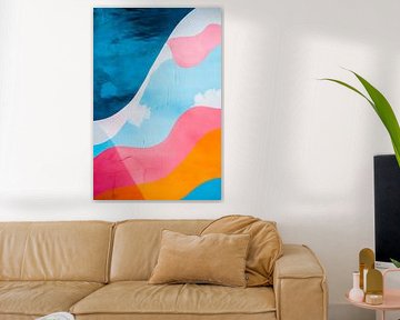 Farbenfrohe Wellenmuster – Abstrakt von Poster Art Shop