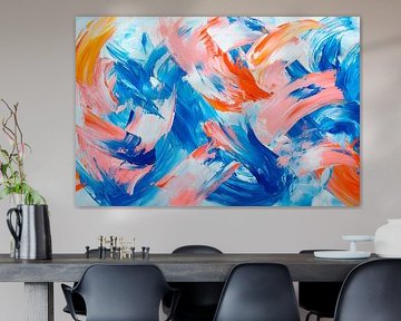 Abstract coloré avec des coups de pinceau sur Poster Art Shop