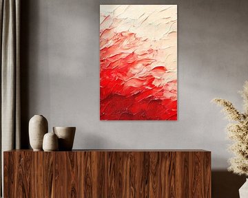 Farbenfrohes Aquarell – Rot und Beige von Poster Art Shop