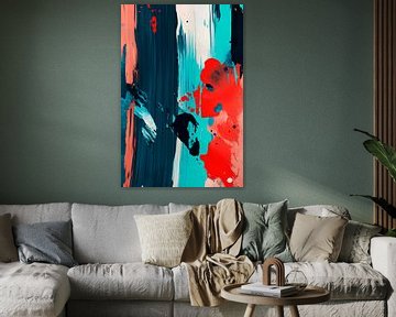 Play of colours in blue and red by Poster Art Shop