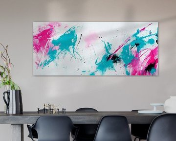Explosion of colour in pink and turquoise by Poster Art Shop