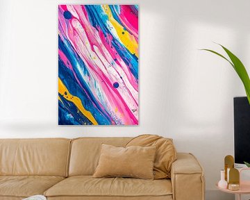 Colour explosion in blue and pink by Poster Art Shop