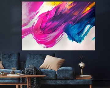 Coloured brushstrokes - Creative abstraction by Poster Art Shop