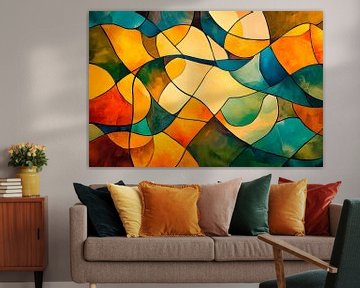Coloured wave patterns - Abstract art by Poster Art Shop