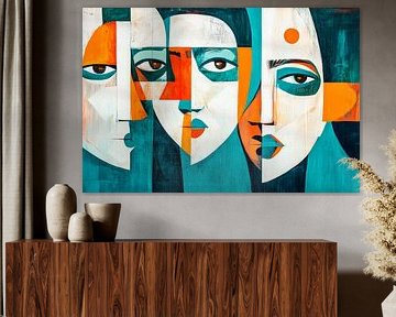 Face depiction in vivid colours by Poster Art Shop