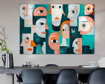Diversité des visages dans le style artistique sur Poster Art Shop